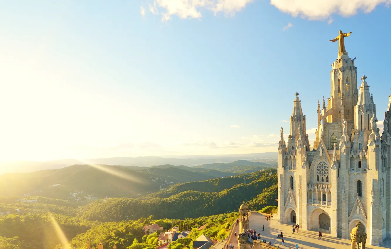 Photo wallpaper cathedral, landscape, Spain, building