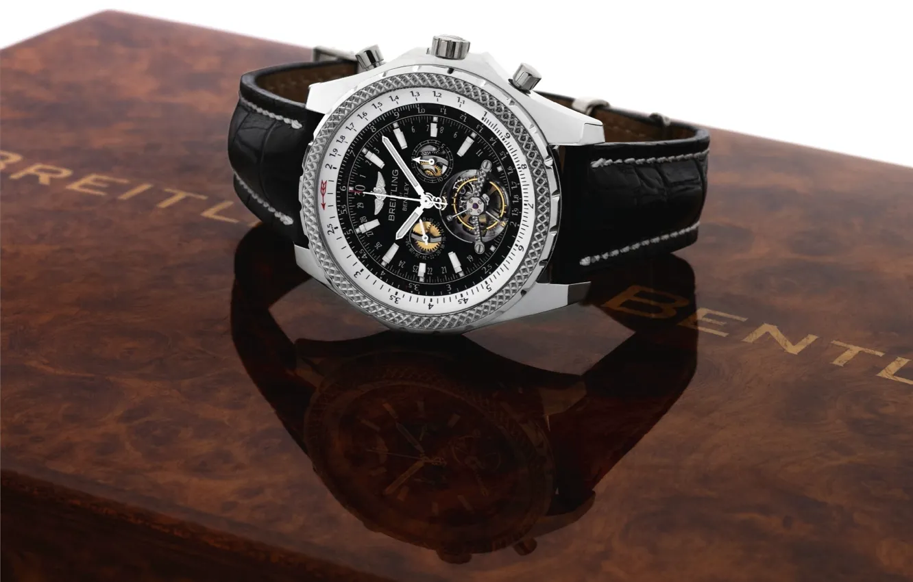 Photo wallpaper Watch, Breitling, PLATINUM MULLINER CHRONOGR, BREITLING FOR BENTLEY, APH WITH TOURBILLON