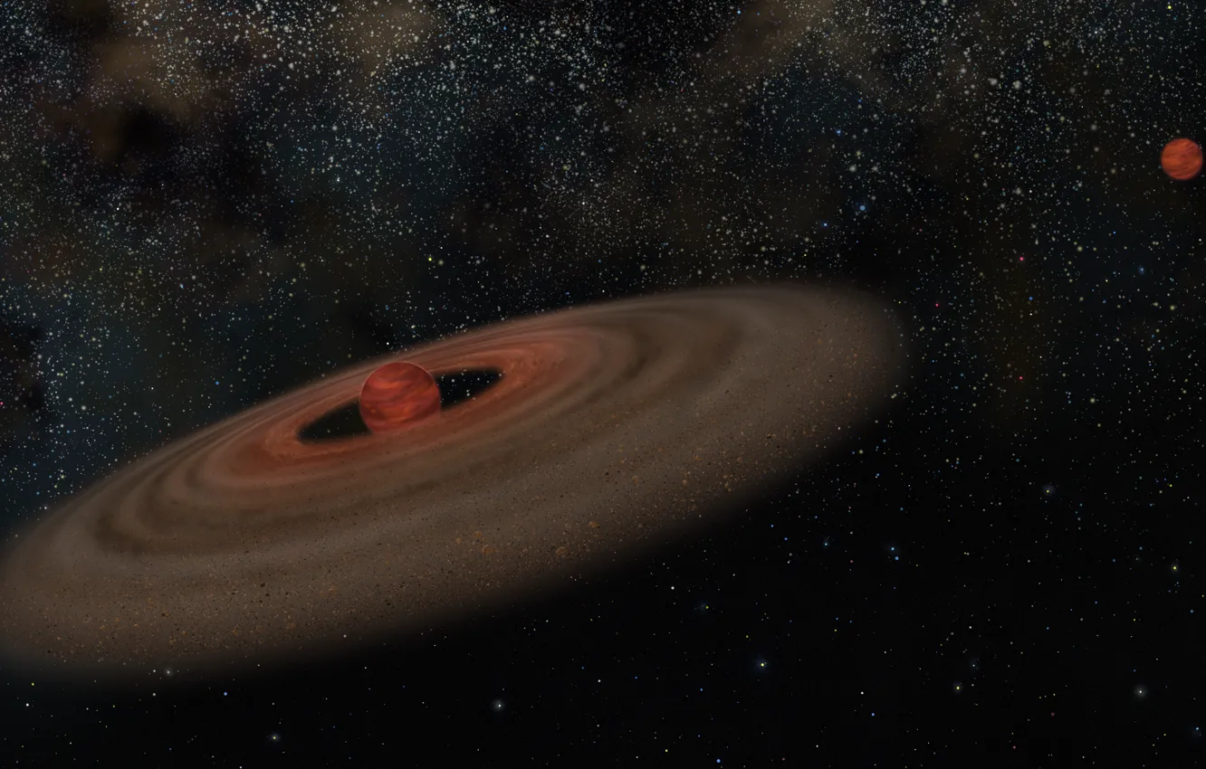 Photo wallpaper figure, Exoplanets, Protoplanetary disk, Brown dwarfs