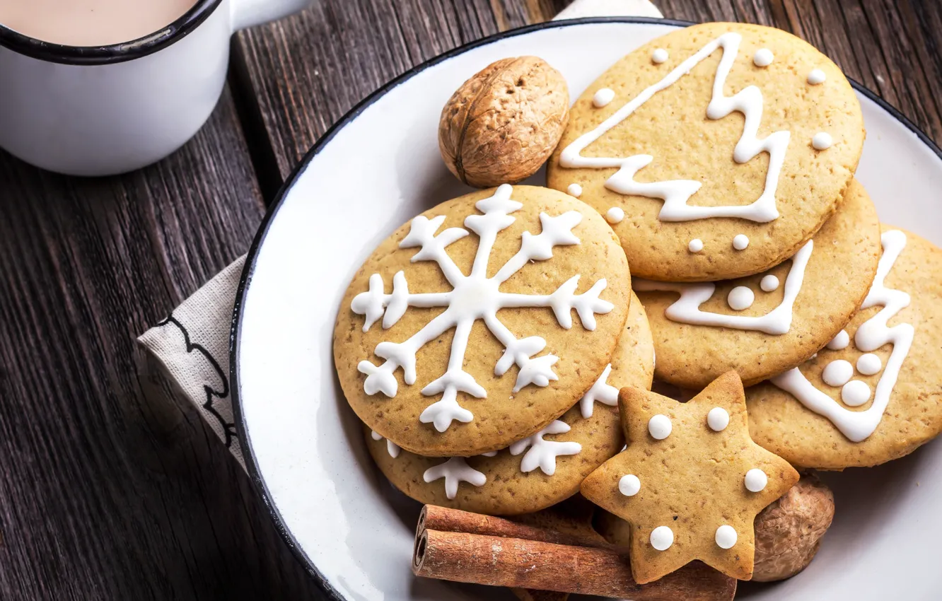 Photo wallpaper cookies, cinnamon, cocoa