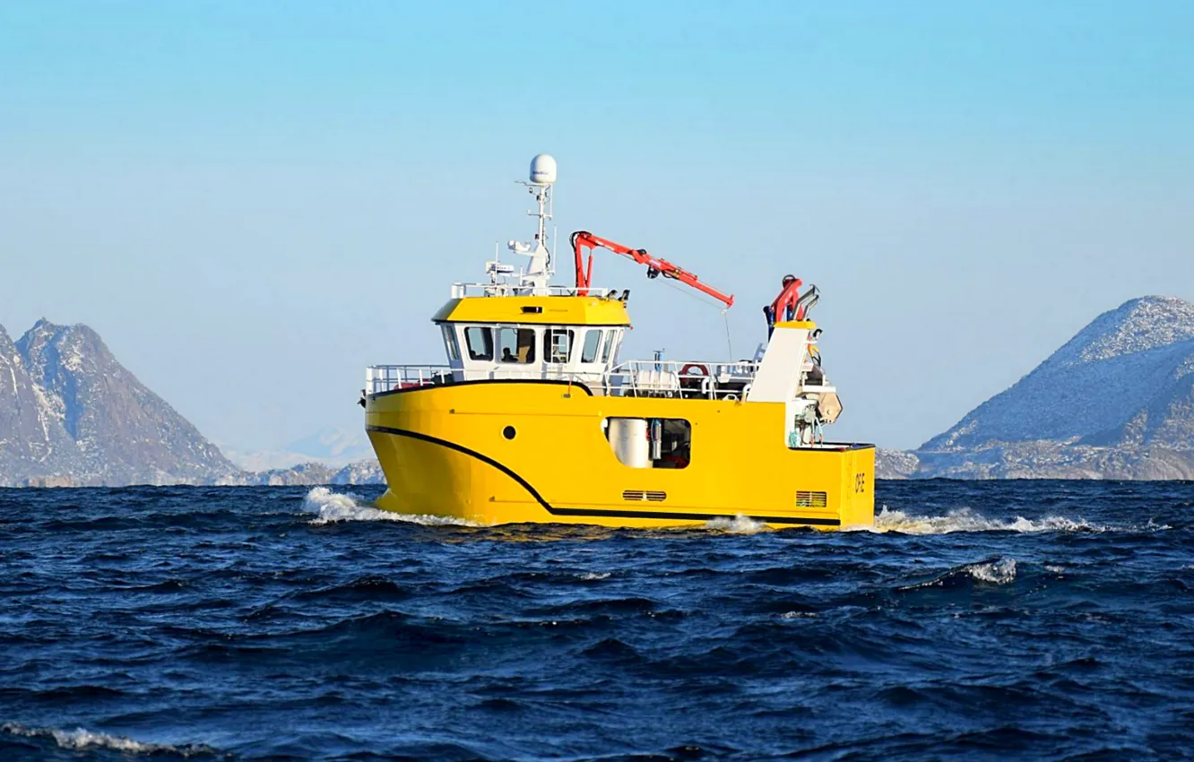 Photo wallpaper sea, the sky, fisherman