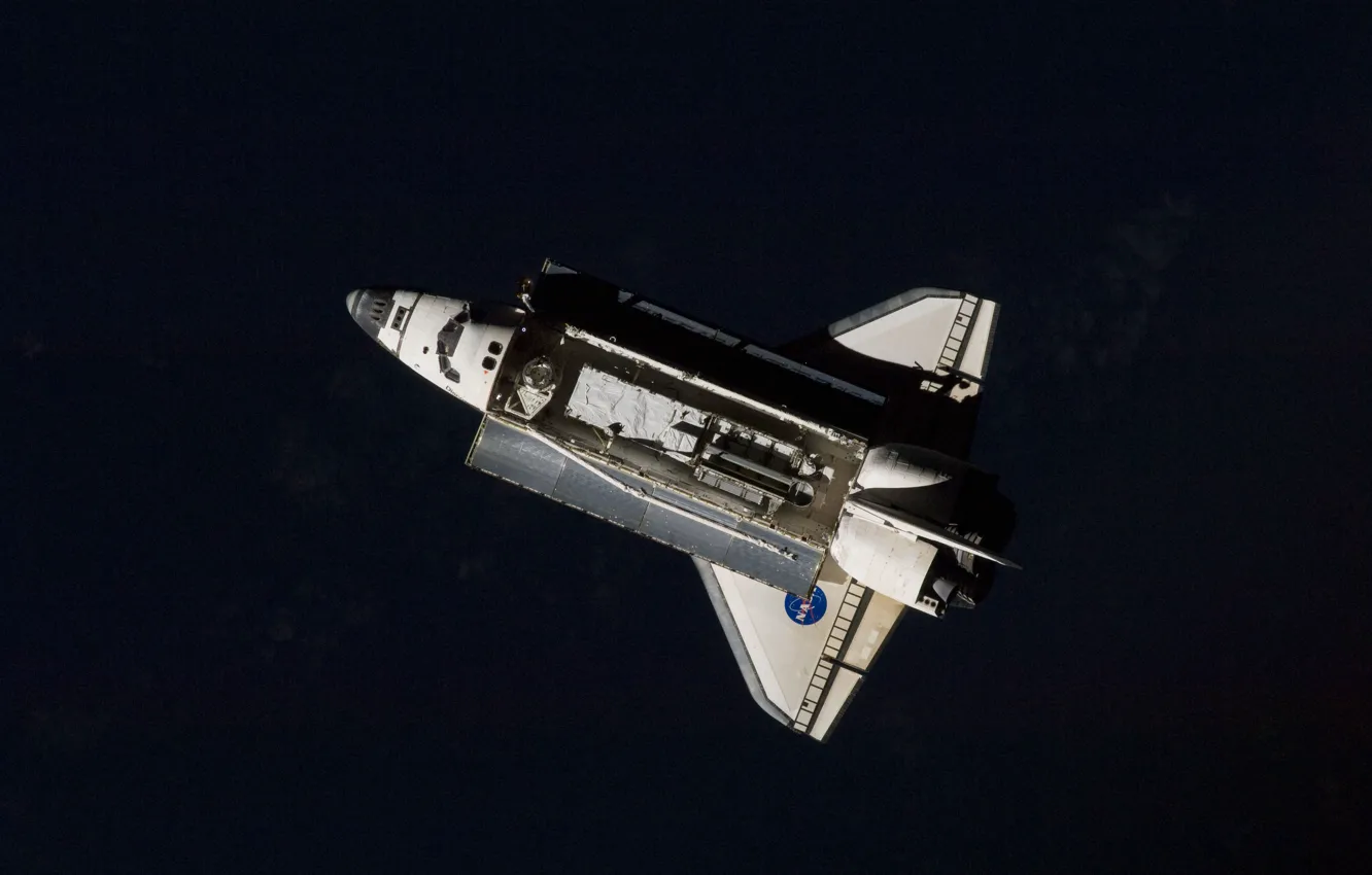 Photo wallpaper Shuttle, space, Discovery, NASA, Shuttle, cargo, compartment, manipulator