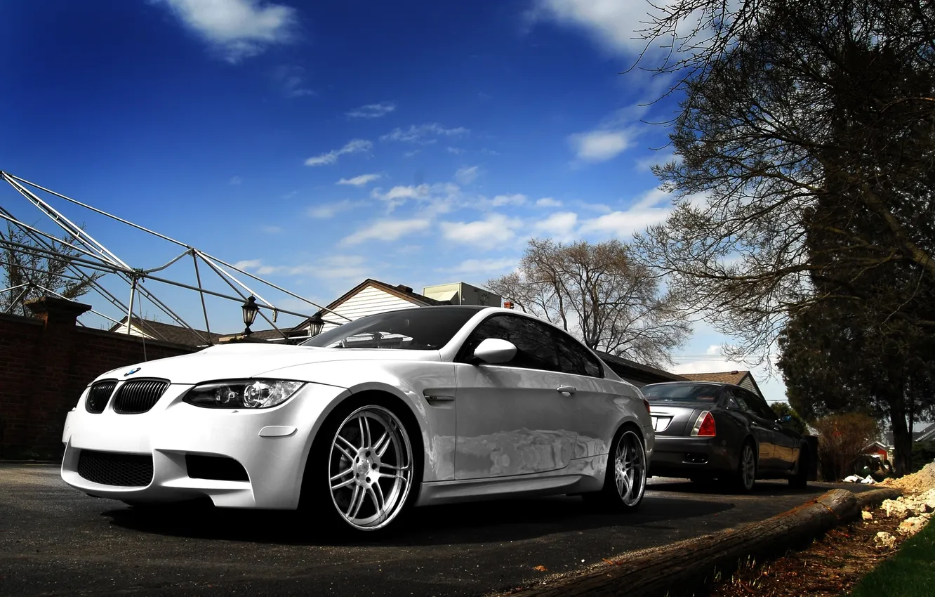 Photo wallpaper white, BMW, lincoln