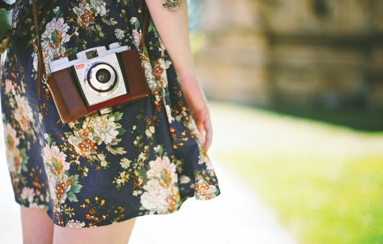 Photo wallpaper pattern, figure, camera, dress, the camera, lens, hem