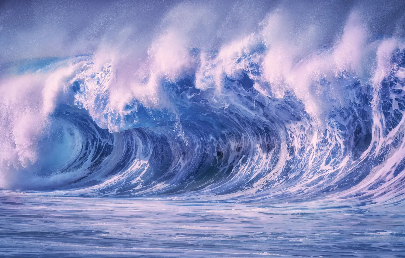 Photo wallpaper sea, wave, water, landscape