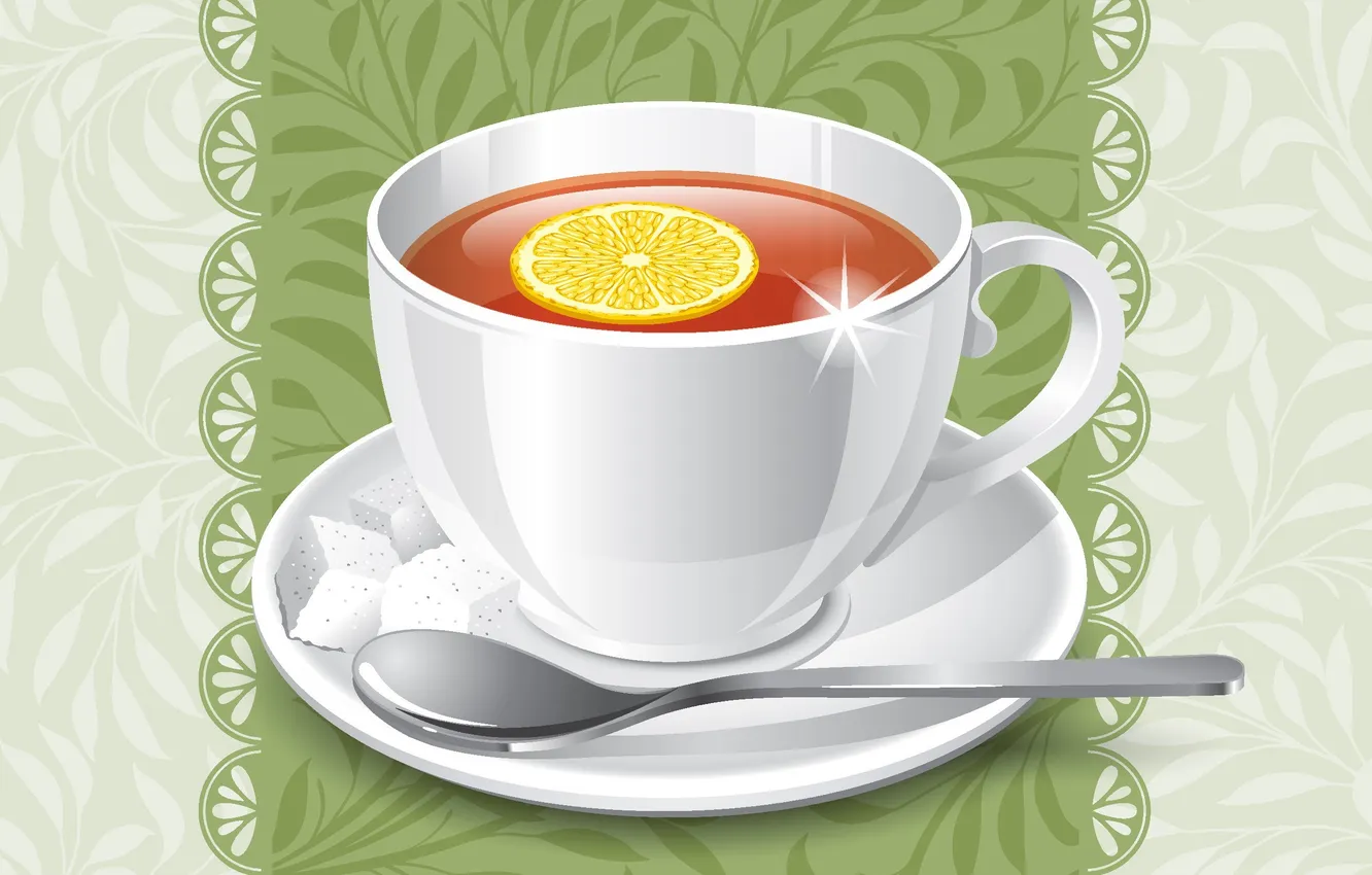 Photo wallpaper background, lemon, tea, spoon, Cup, saucer