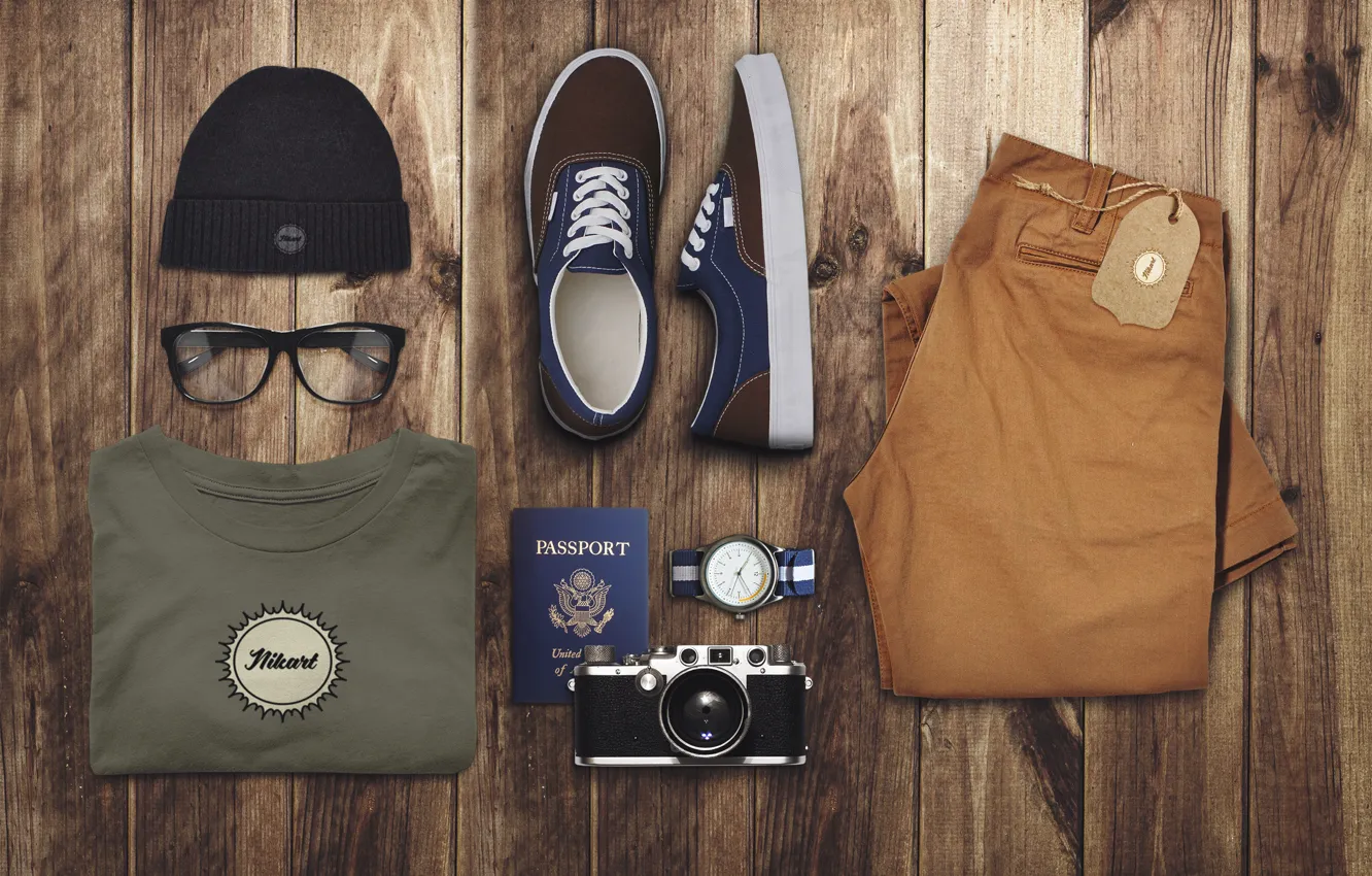 Photo wallpaper logo, brand, mock-up