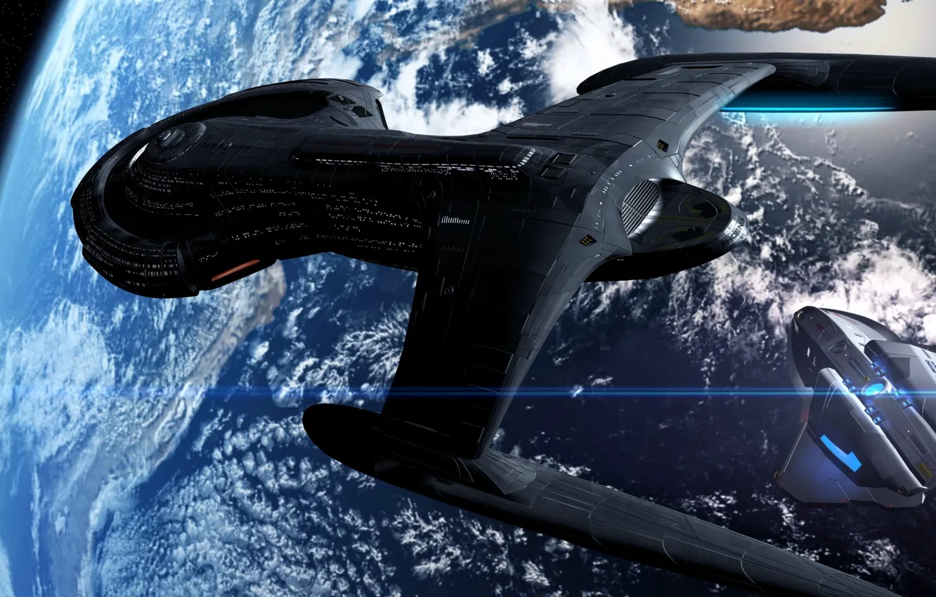 Photo wallpaper space, flight, planet, Future, Flagship