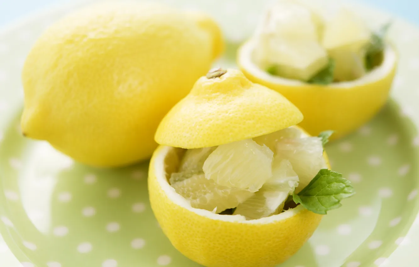 Photo wallpaper lemon, food, honey, mint, composition, original