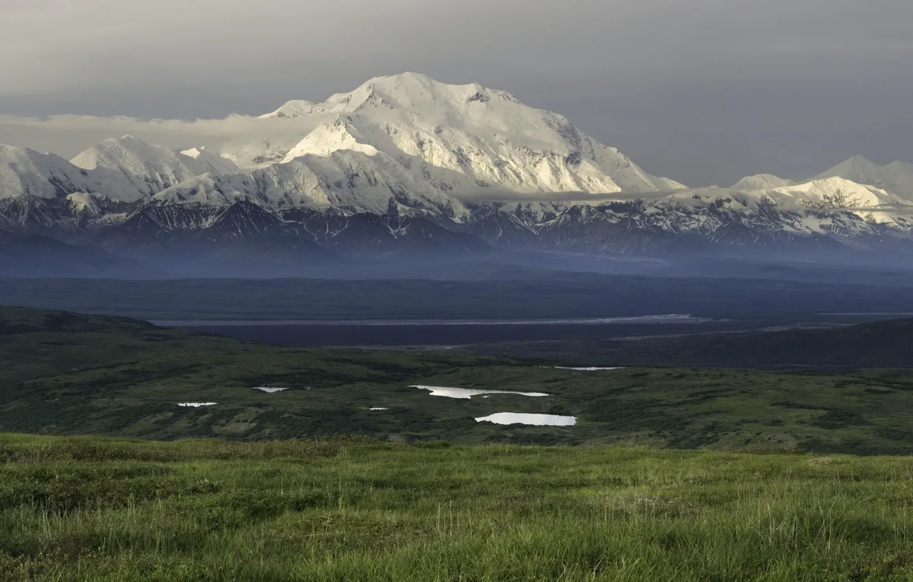 Photo wallpaper grass, Canada, mountains, Valley, Rockies