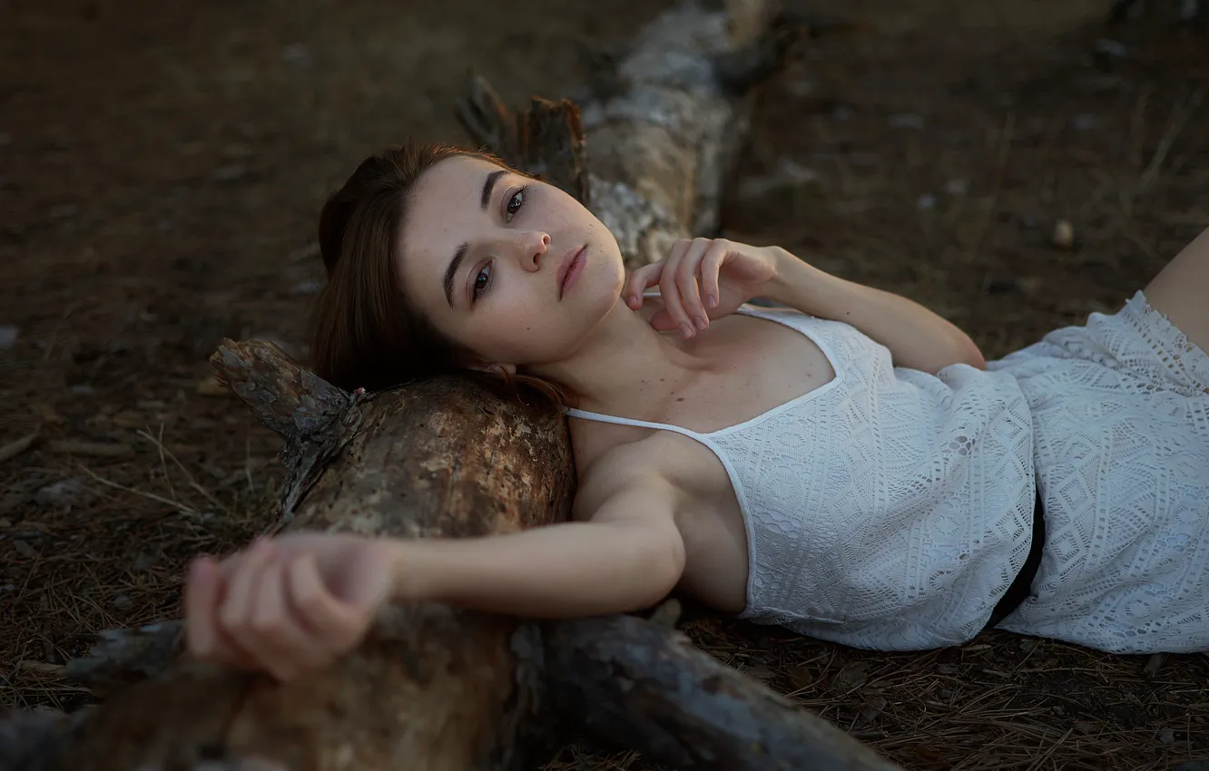 Photo wallpaper girl, freckles, legs, Sergey Papirenko
