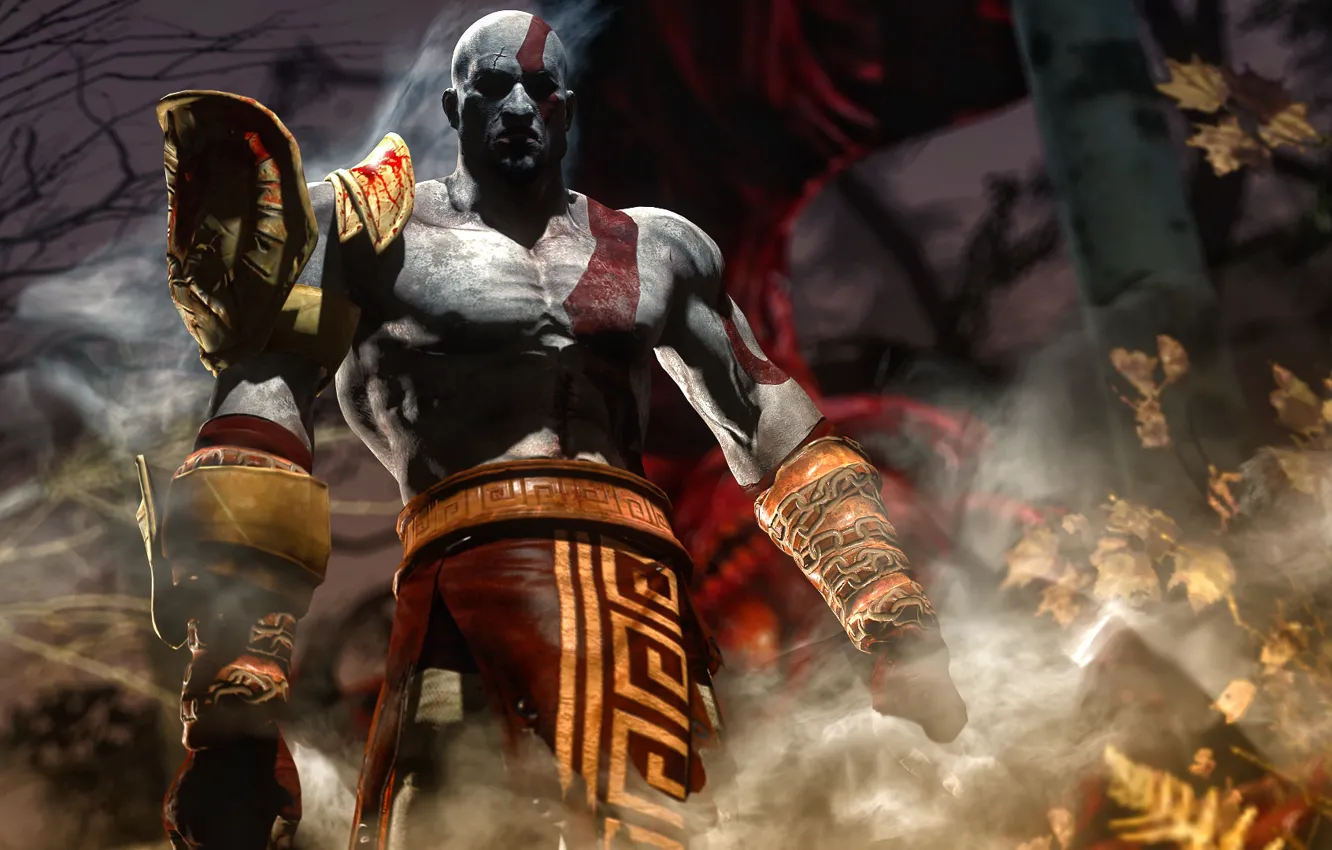 Photo wallpaper rendering, God, male, god of war, kratos, sony