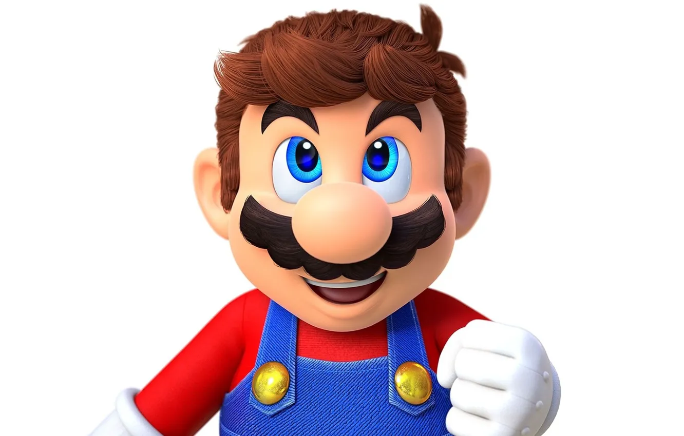 Photo wallpaper mustache, hair, hand, nose, Mario, jumpsuit, glove, Mario