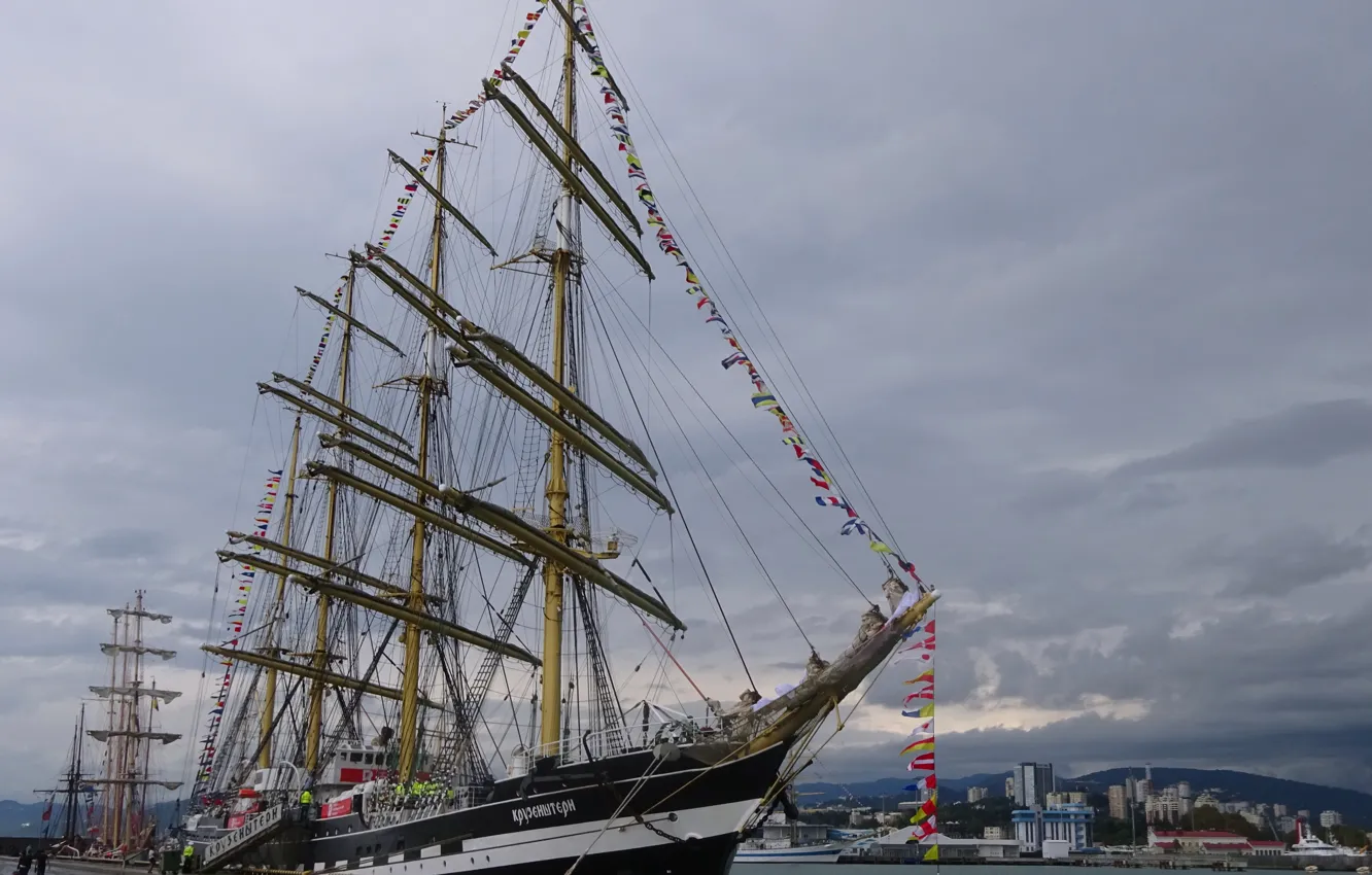 Photo wallpaper ship, sailing, training, "Kruzenshtern"