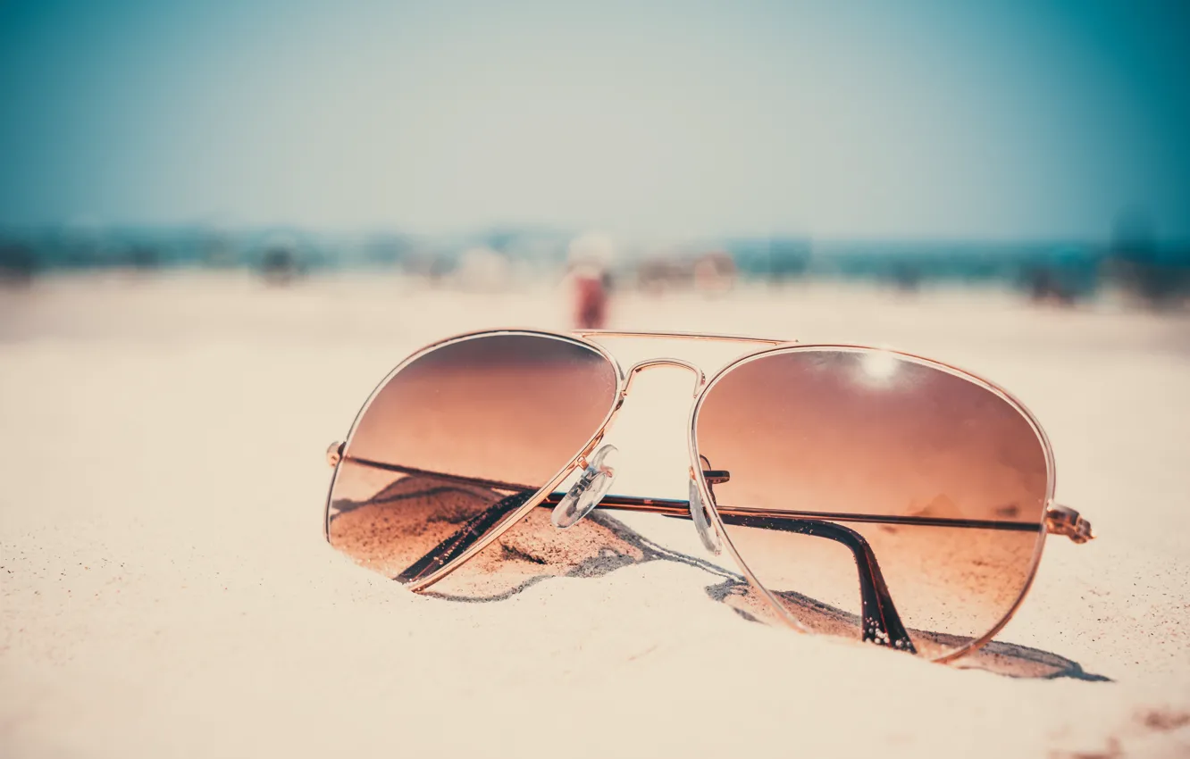 Photo wallpaper sand, sea, beach, summer, stay, glasses, summer, beach