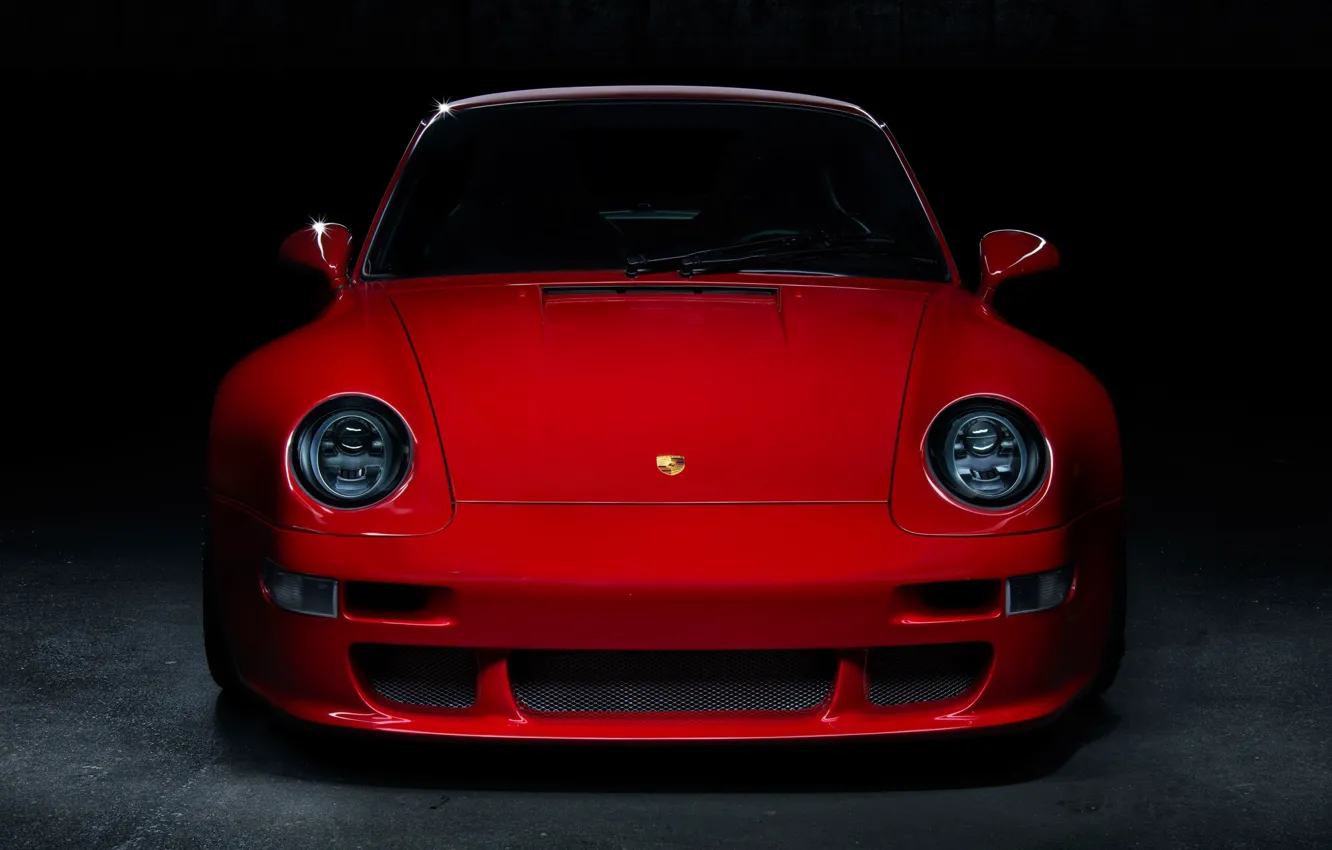 Photo wallpaper red, front, garage, 993, classic cars, Porsche 993