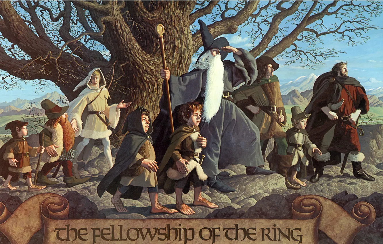 Photo wallpaper figure, art, The Lord of the rings, heroes, The fellowship of the ring