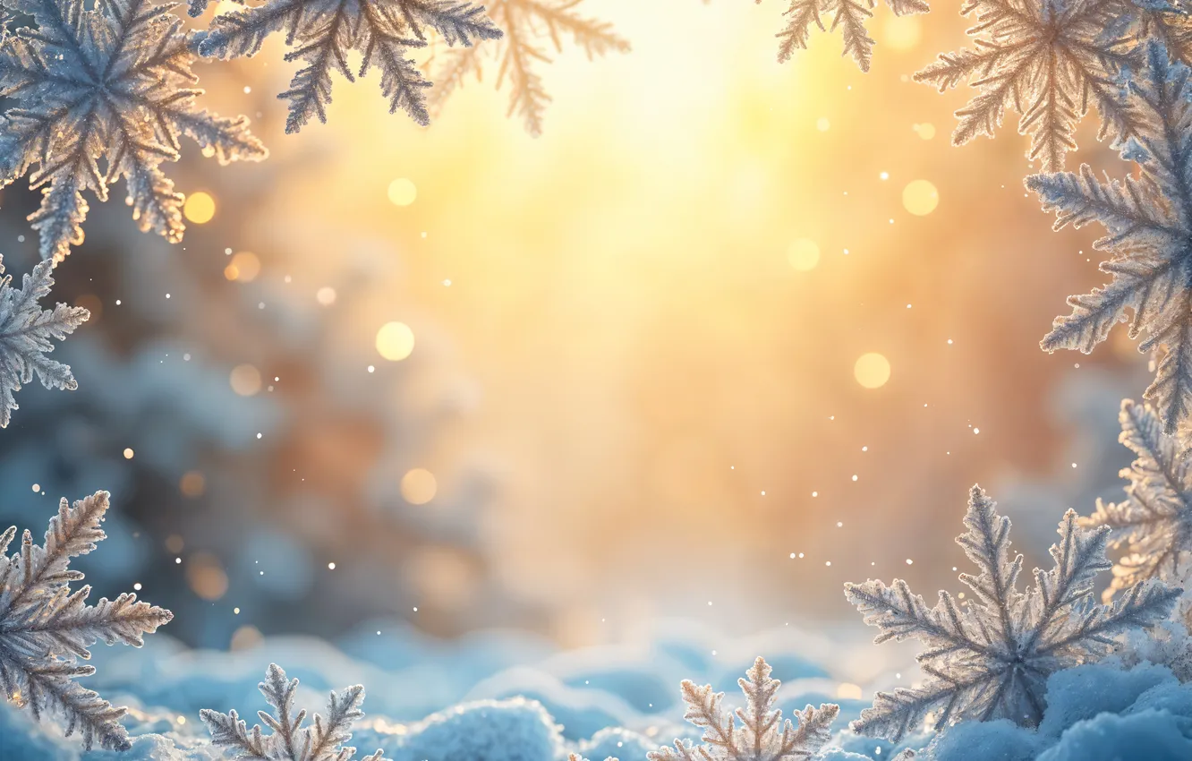 Photo wallpaper winter, snow, snowflakes, background, new year, Christmas, Christmas, winter