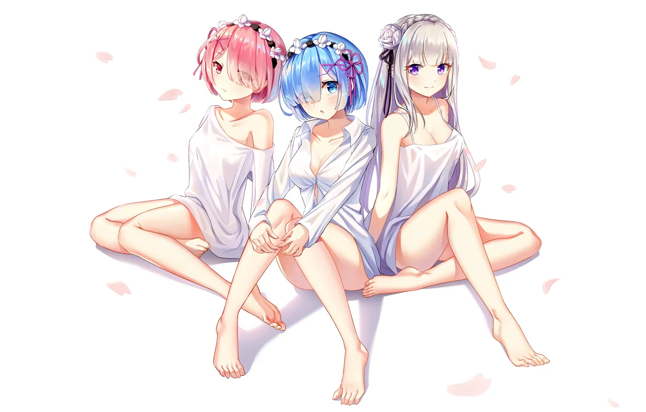 Photo wallpaper sexy, cleavage, pink hair, long hair, dress, legs, girls, boobs