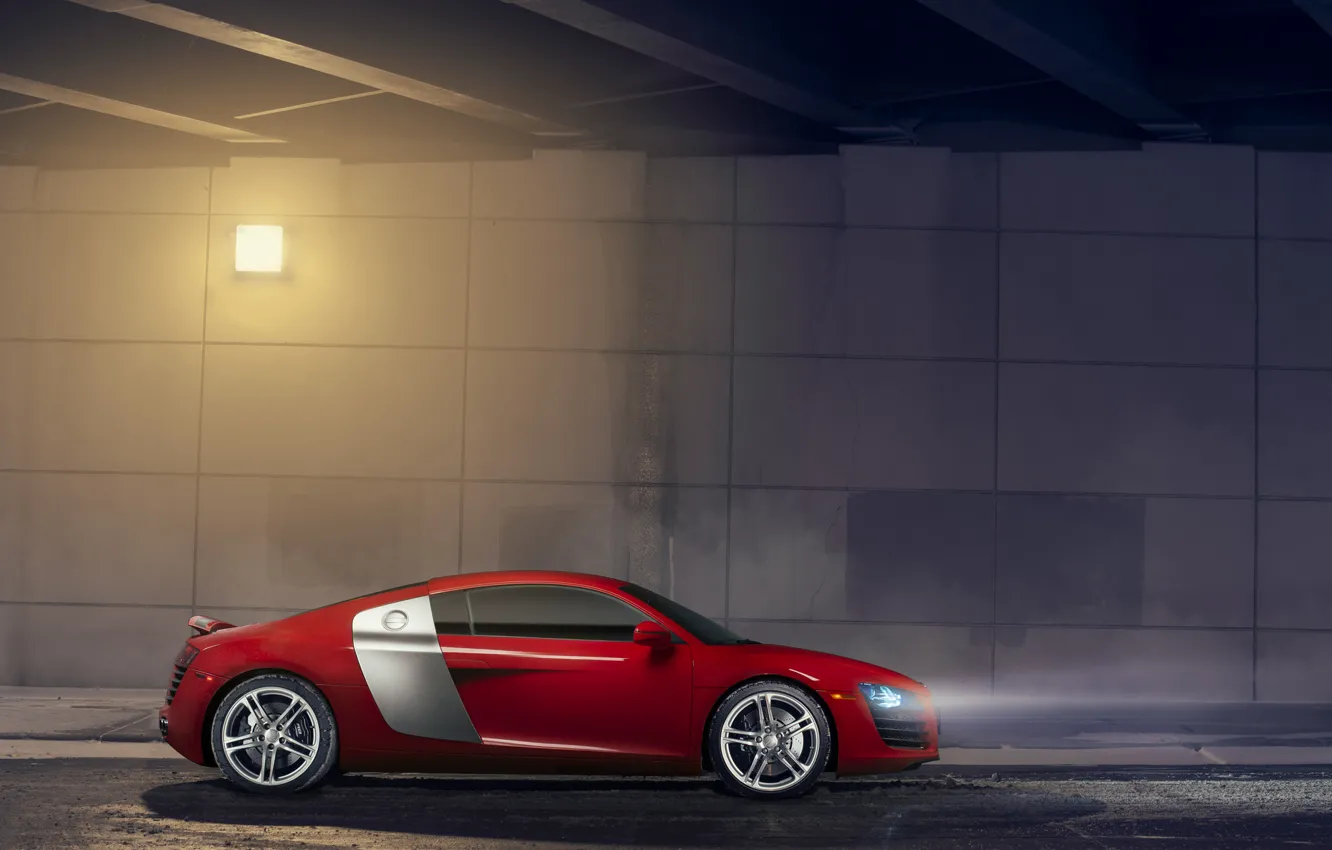 Photo wallpaper Audi, red, side, Supercar 4.2