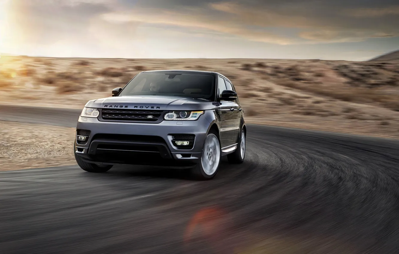 Photo wallpaper auto, lights, jeep, SUV, Land Rover, Range Rover, in motion, the front