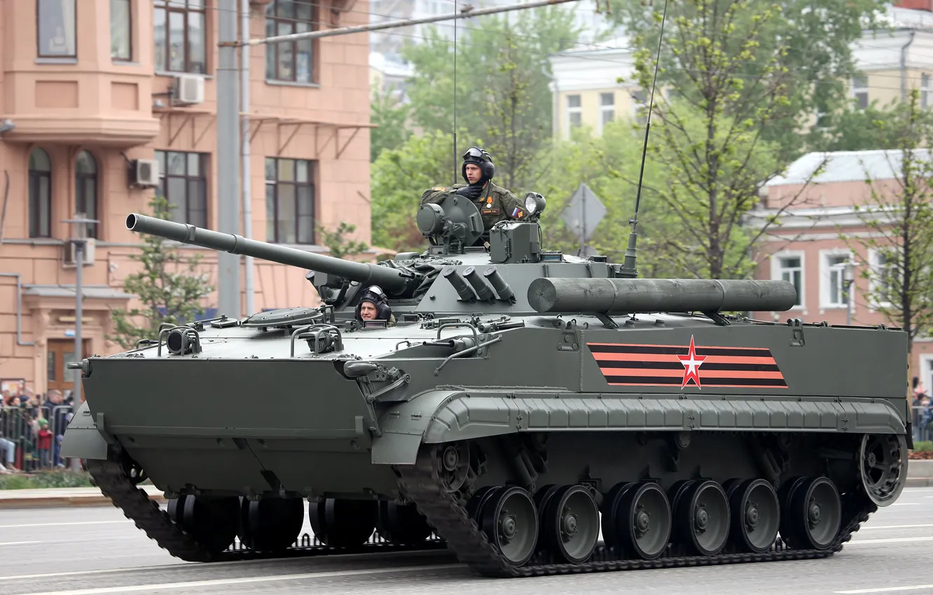 Photo wallpaper street, infantry fighting vehicle, The BMP-3, The armed forces of Russia, preparing for Victory Parade