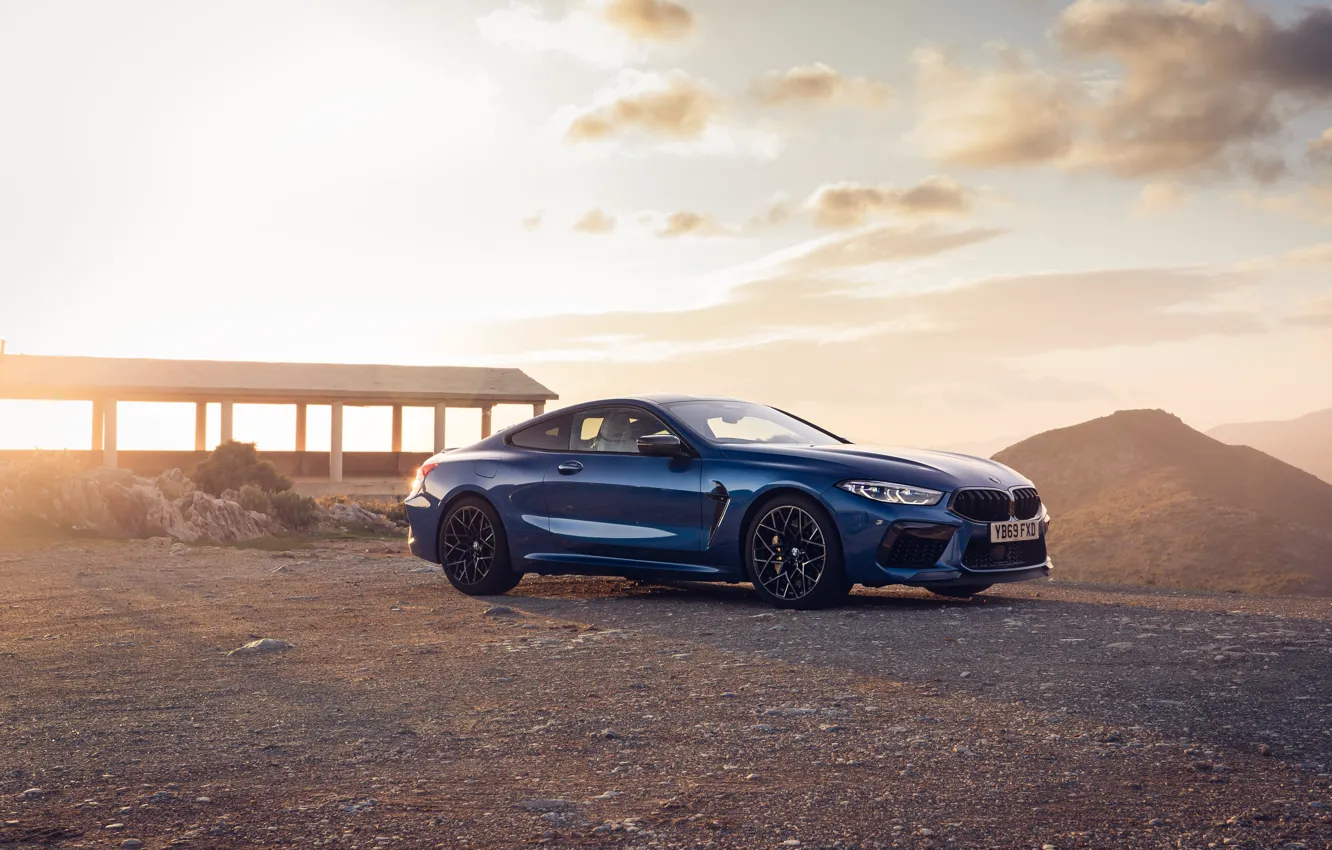 Photo wallpaper sunset, BMW, Coupe, UK-spec, Competition, 2019, BMW M8, F92