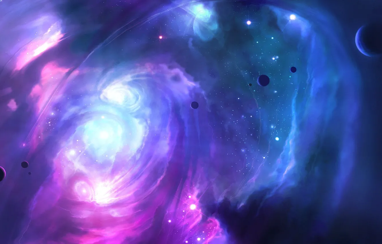 Photo wallpaper stars, color, planet