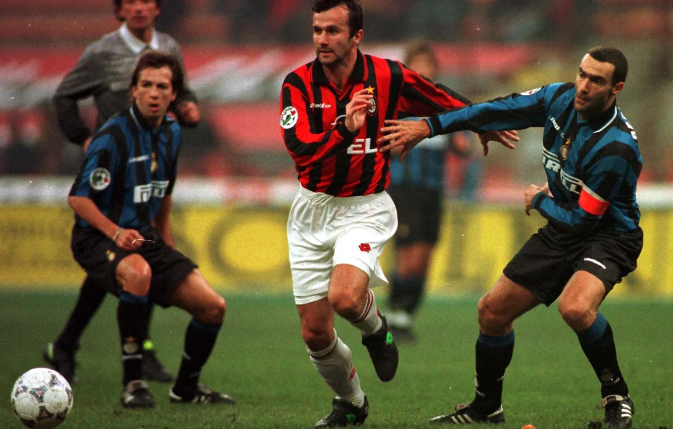 Photo wallpaper Italy, Milan, Inter, Series A, Giuseppe Bergomi, Benoit Koi, Dejan Savicevic, take POWs