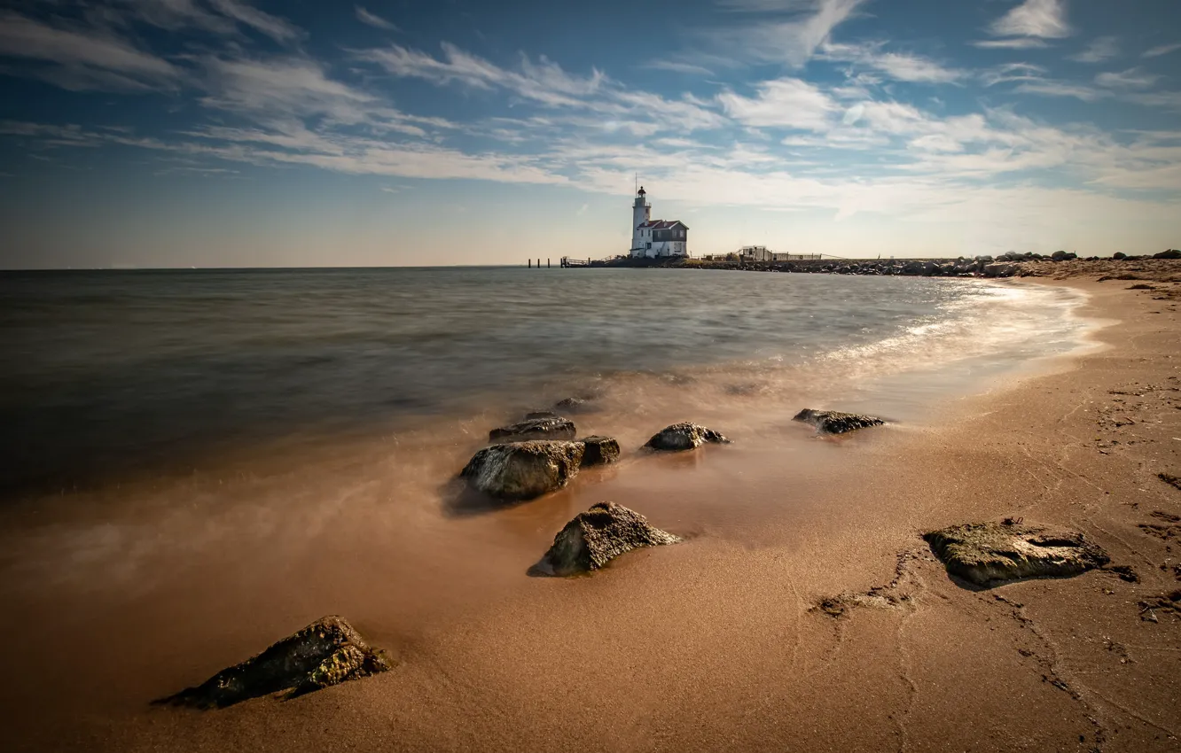 Photo wallpaper sea, coast, lighthouse