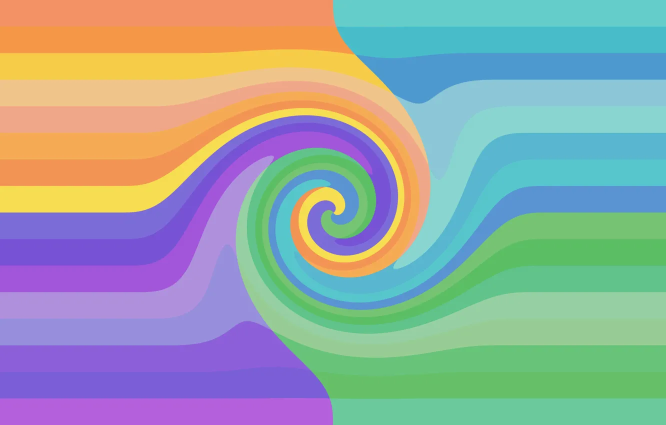 Photo wallpaper pattern, wave, color, rainbow, spiral, symmetry