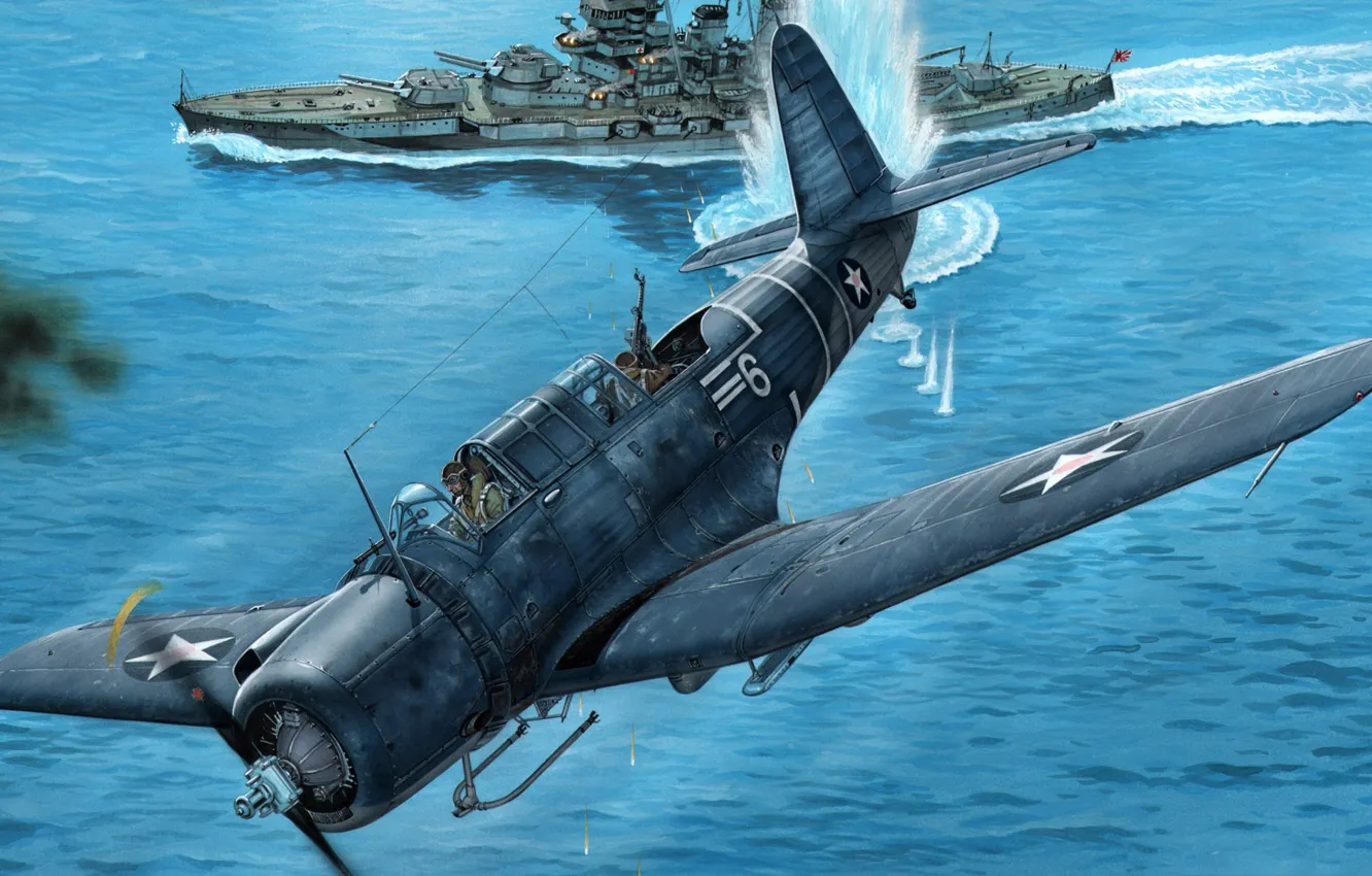Photo wallpaper Vought, Vindicator, American carrier-based dive bomber, SB2U-3