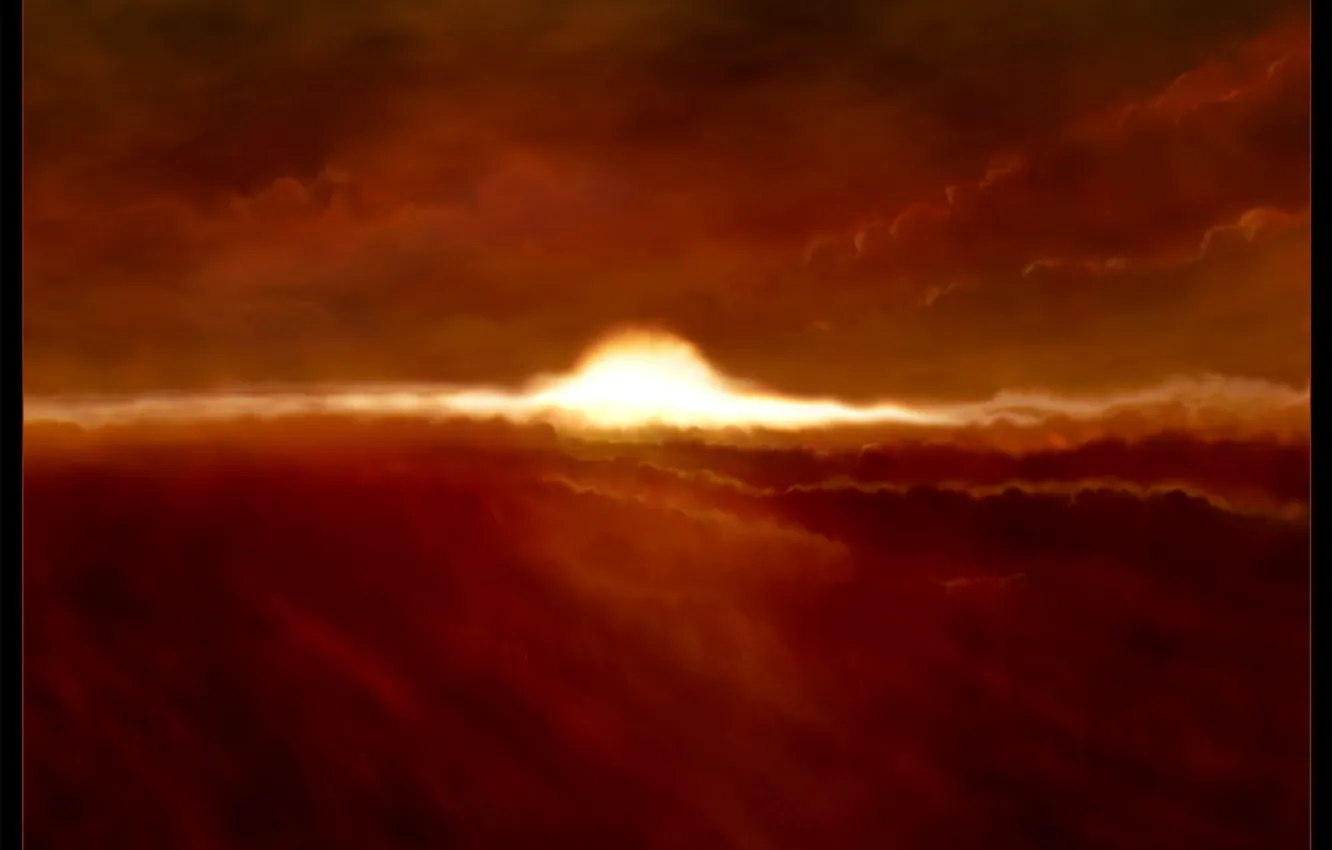 Photo wallpaper clouds, light, the explosion