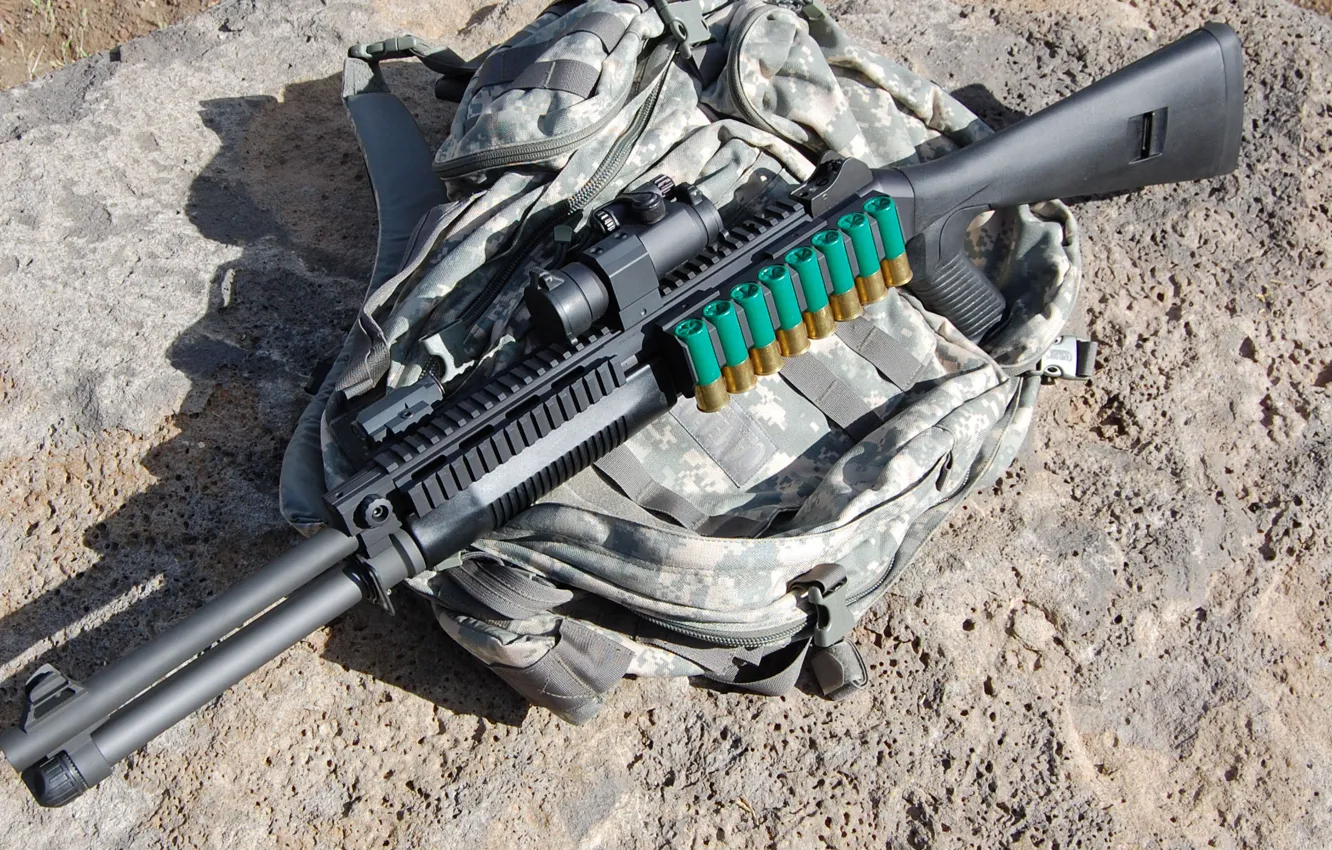 Photo wallpaper weapons, Wallpaper, gun, the gun, camouflage, cartridges, shotgun, wallpapers