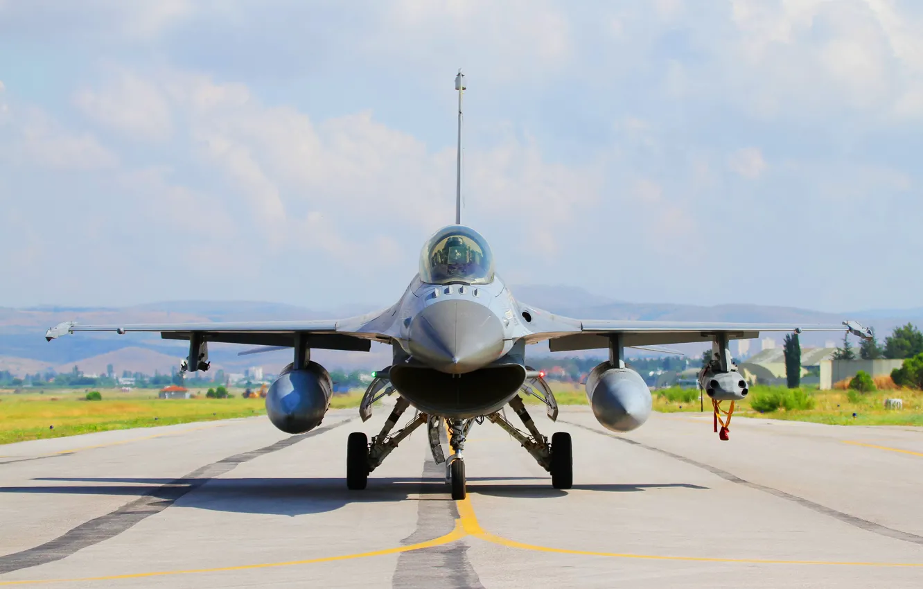 Photo wallpaper F-16, Airport, Lockheed Martin
