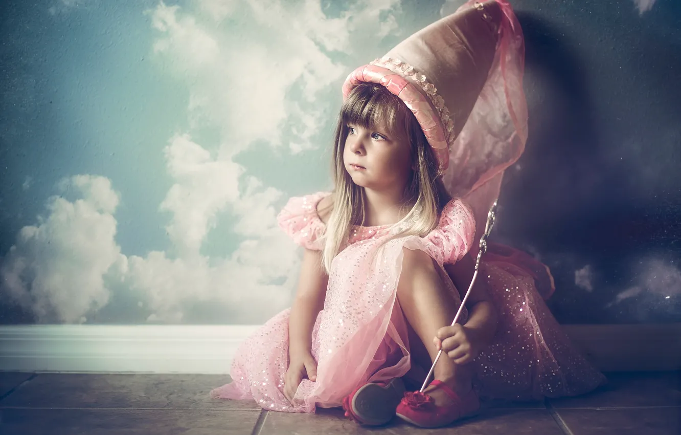 Photo wallpaper small, fairy, girl