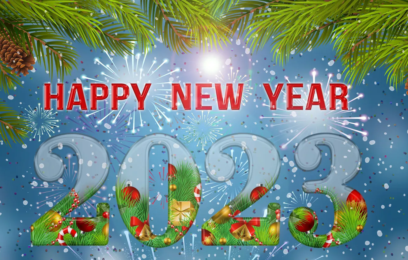 Photo wallpaper data, Graphics, Bombki, New Year