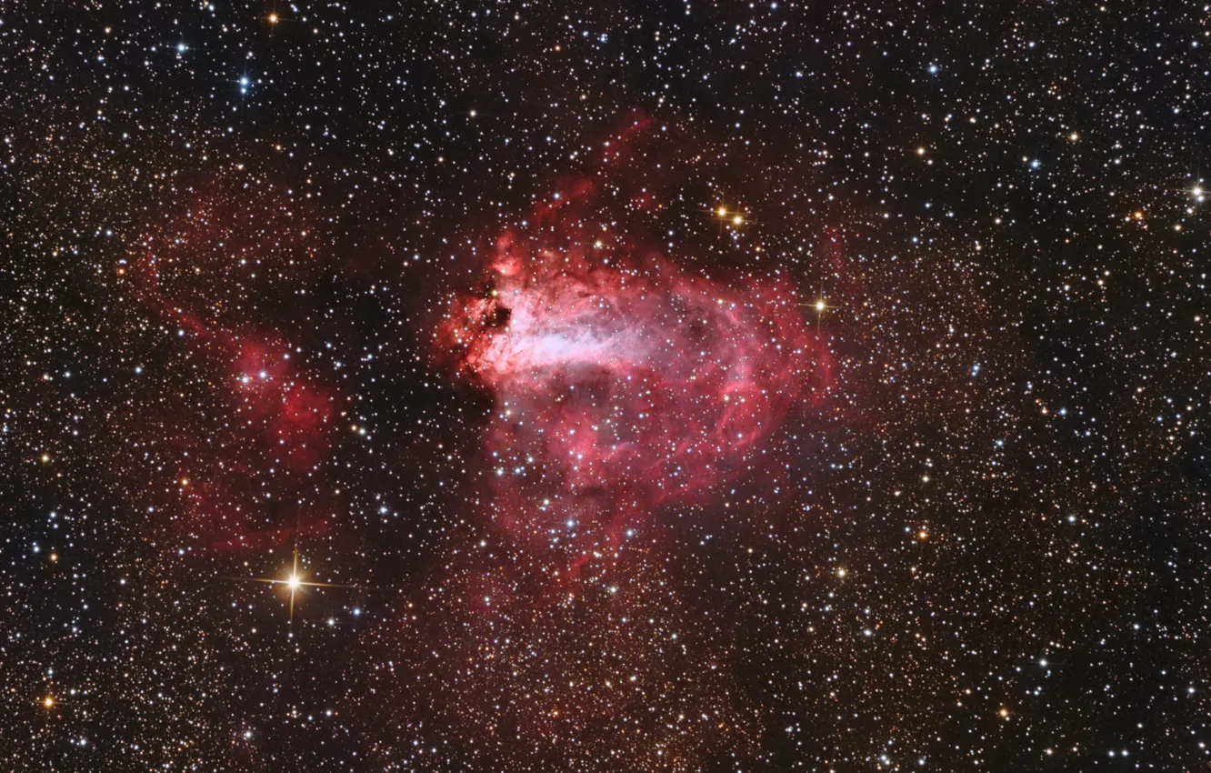 Photo wallpaper Sagittarius, is, in the constellation, The Omega Nebula, region H II