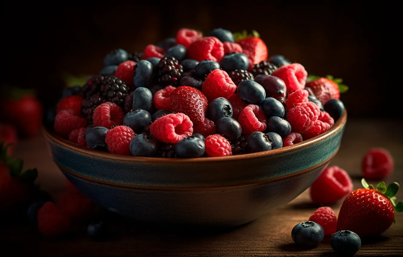 Photo wallpaper berries, food, fruit, different, a lot, juicy, delicious, cuts