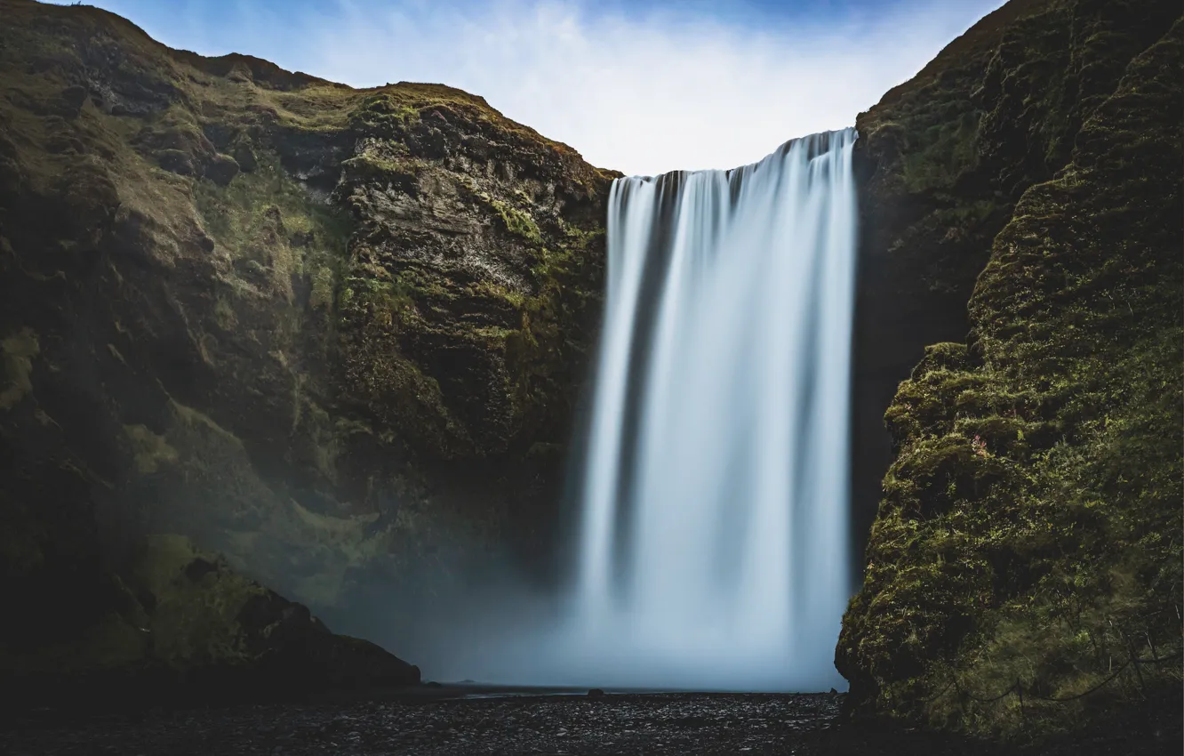 Wallpaper the sky stones rocks waterfall Iceland Iceland