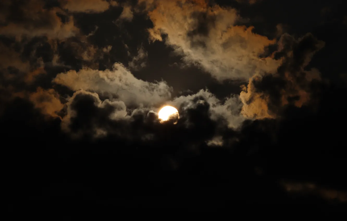 Photo wallpaper summer, the sky, clouds, night, the moon, may