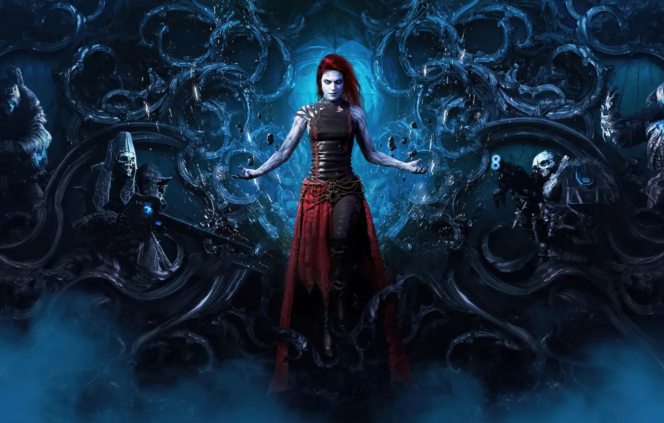 Photo wallpaper the darkness, the game, fantasy world, characters, shooter, Ereshkigal, Outriders Worldslayer