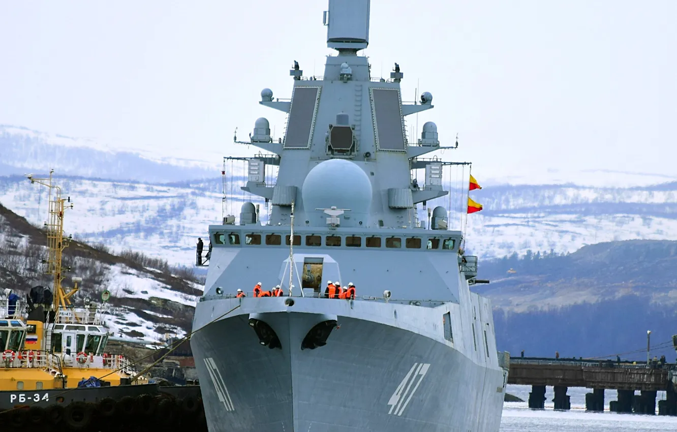 Photo wallpaper Navy, frigate, mooring, Admiral Gorshkov