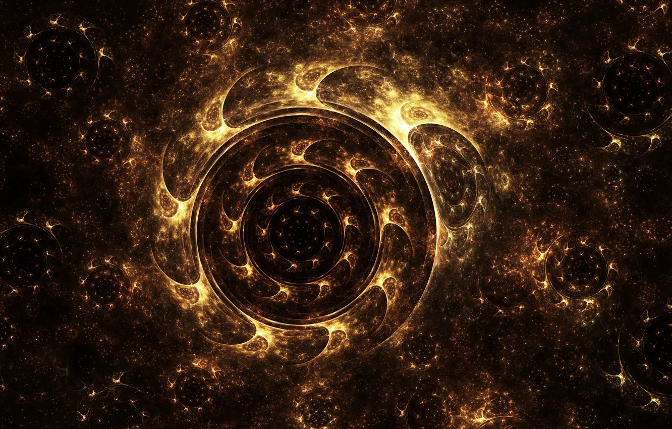 Photo wallpaper circles, lights, pollen, wheel, art, fractal