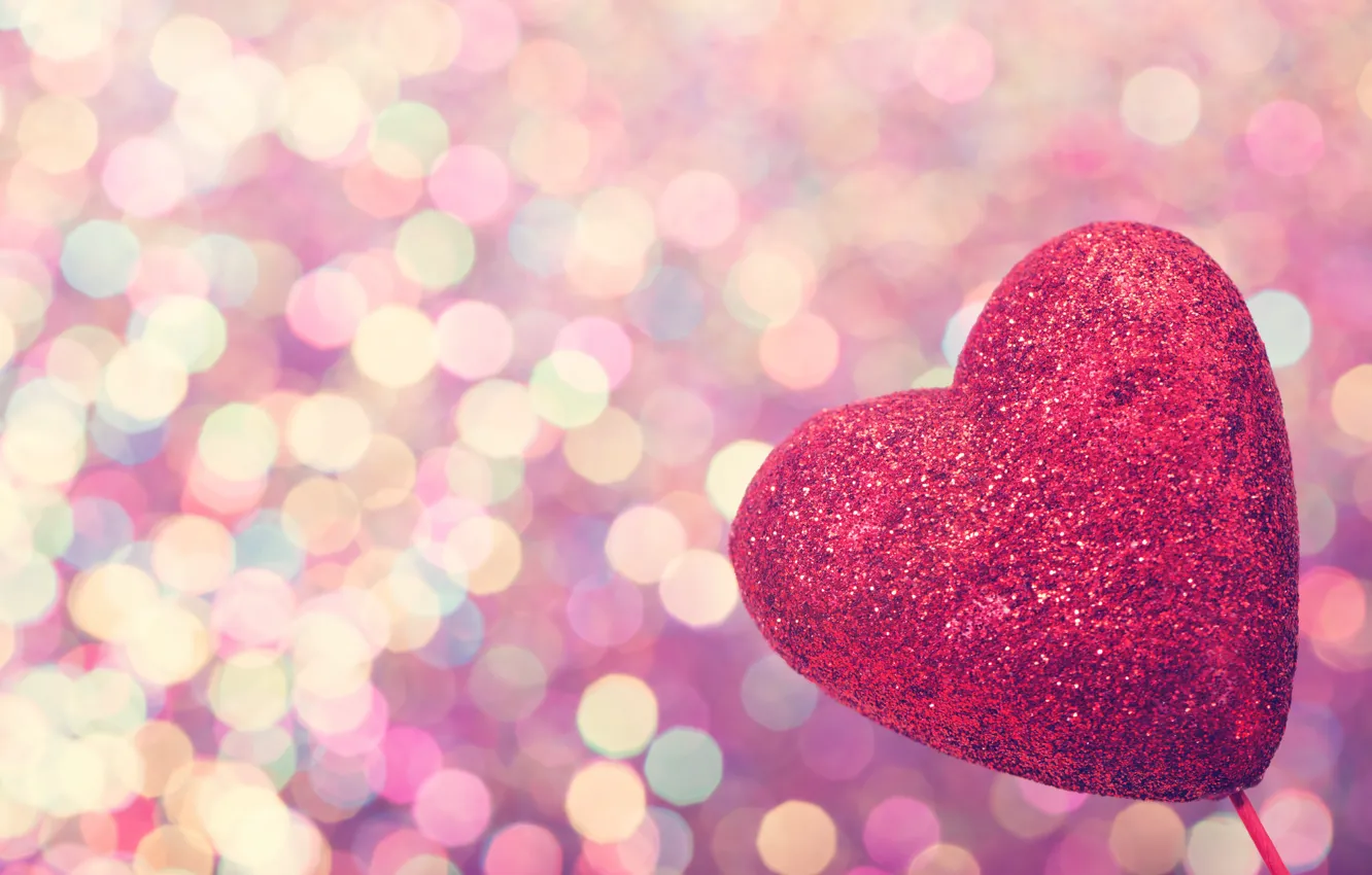 Photo wallpaper love, heart, love, heart, pink, romantic, bokeh