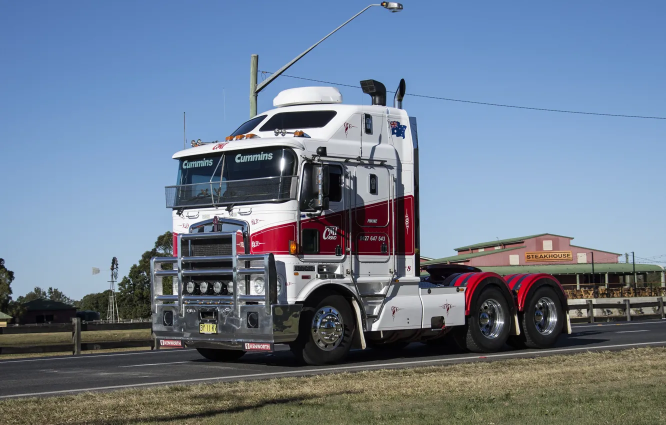 Photo wallpaper Red, White, Kenworth, K104