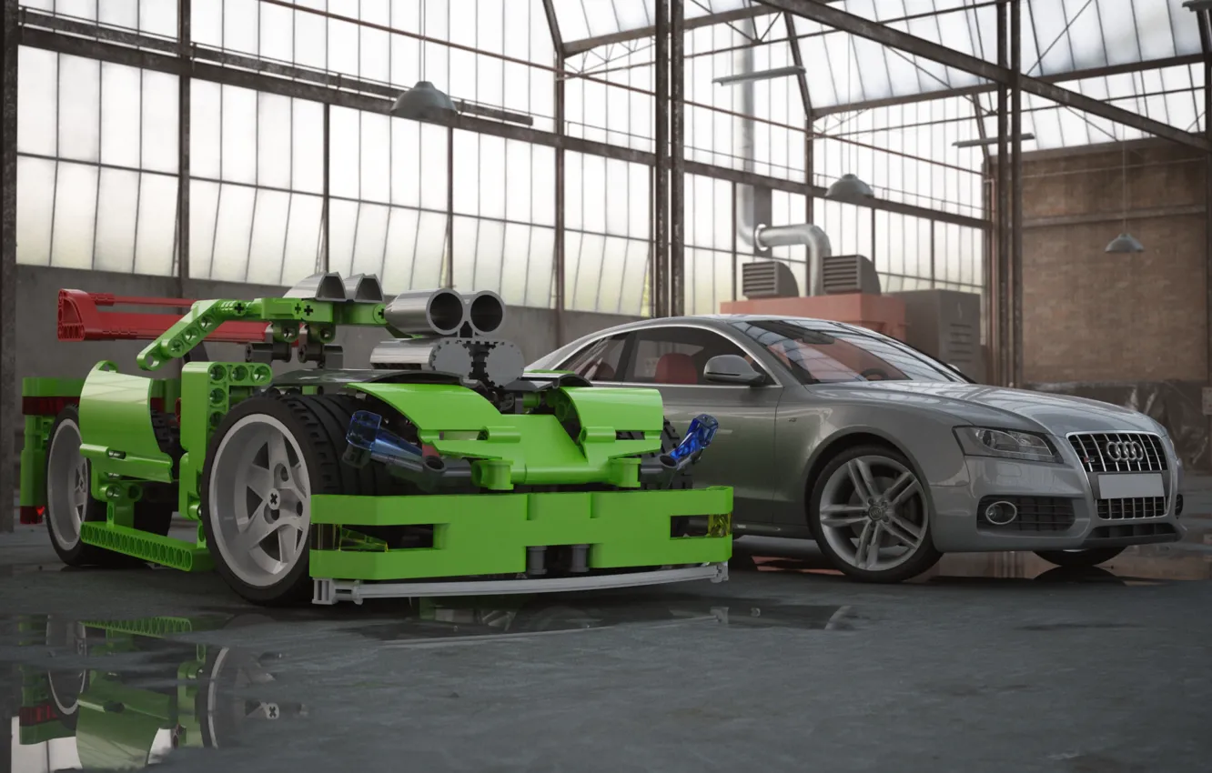 Photo wallpaper auto, Audi, composition, cars, Lego