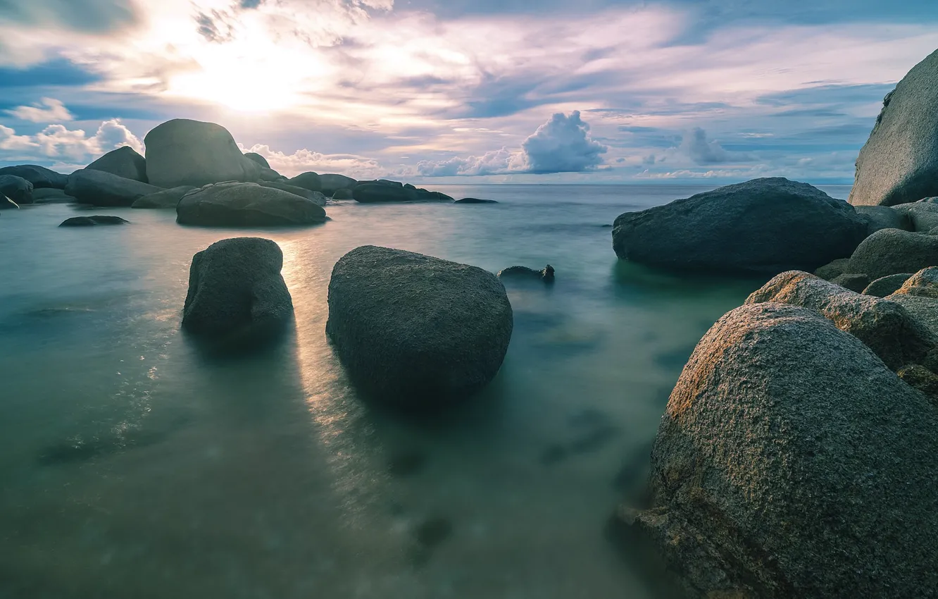 Photo wallpaper sea, nature, tropics, stones