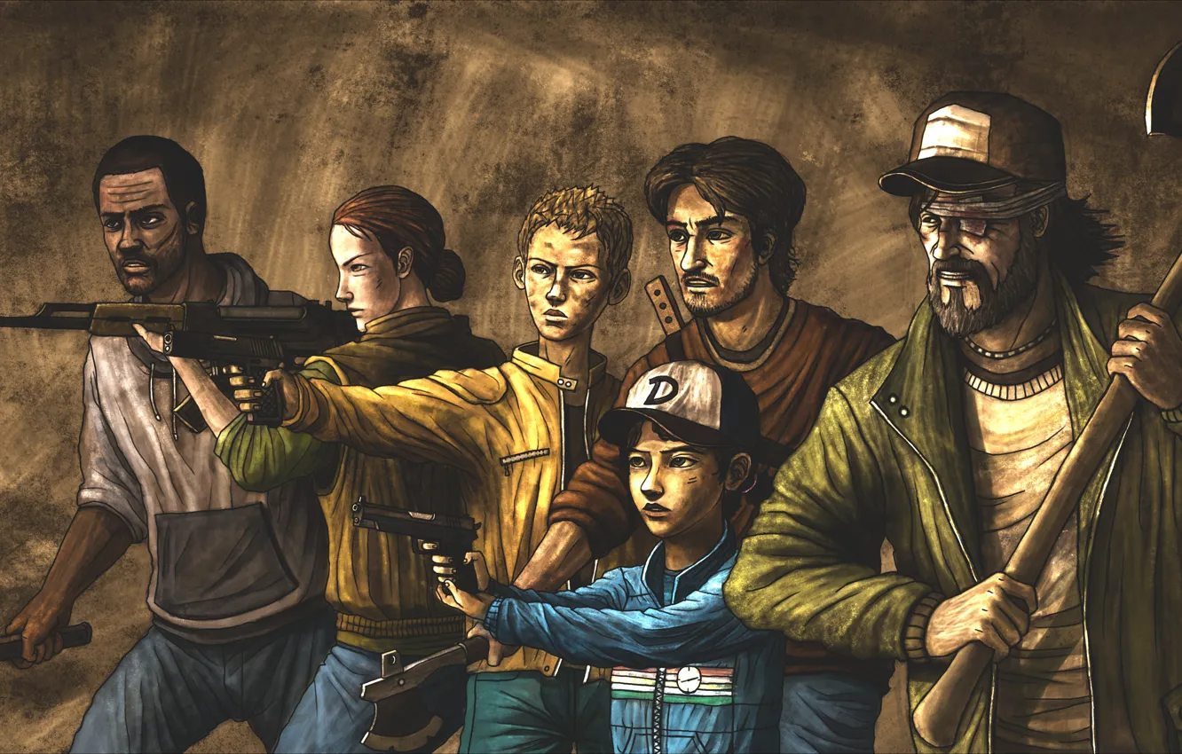 Photo wallpaper The game, Kenny, Art, Art, The Walking Dead, The walking dead, Clementine, Season 2