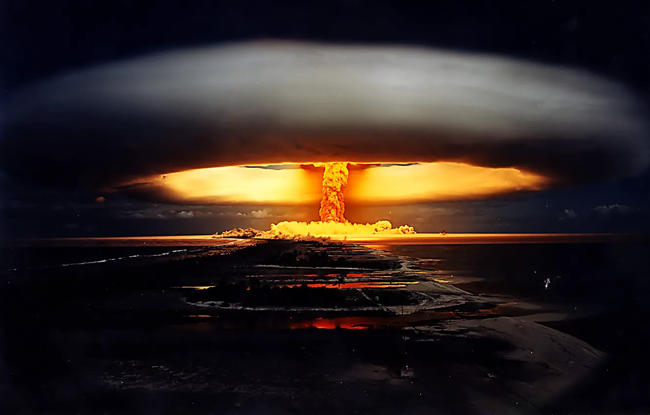 Photo wallpaper night, war, a nuclear explosion